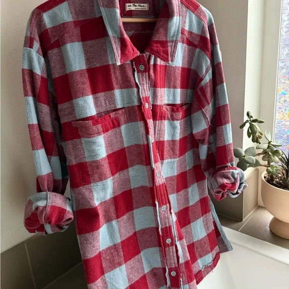 We The Free So Long Summer Plaid Top in Chambray Combo - Picture 3 of 6